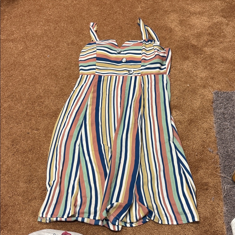Eva Rose Multicolor Striped Sundress